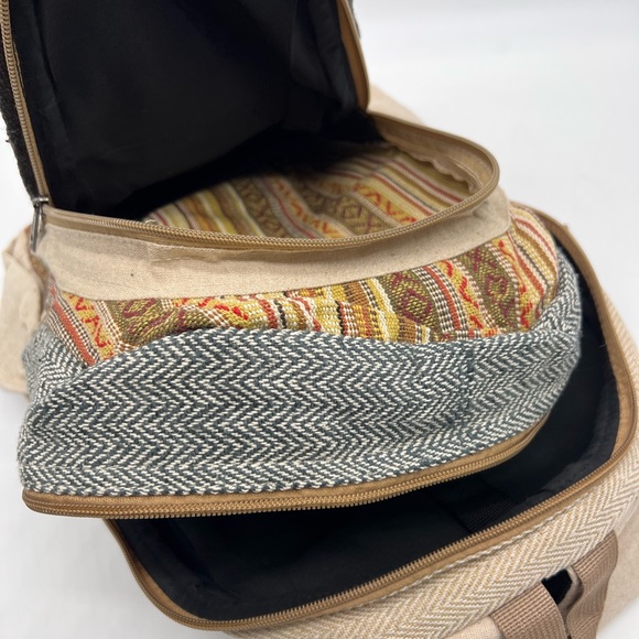 Multi pocket Hemp cotton blend backpack - Picture 6 of 11